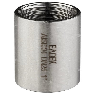 Муфта LEADTEK 1 1/2″ Ду40 Ру16, корпус - нержавеющая сталь AISI304 (CF8), присоединение - внутренняя / внутренняя резьба