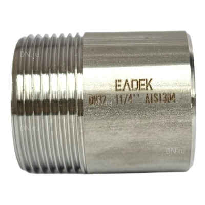 Ниппель LEADTEK 1 1/2″ Ду40 Ру16 приварной, корпус - нержавеющая сталь AISI304 (CF8), присоединение - наружная резьба / под приварку