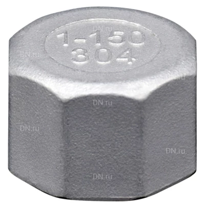 Заглушка LEADTEK 3/4″ Ду20 Ру16 восьмигранная, корпус - нержавеющая сталь AISI304 (CF8), присоединение - внутренняя резьба