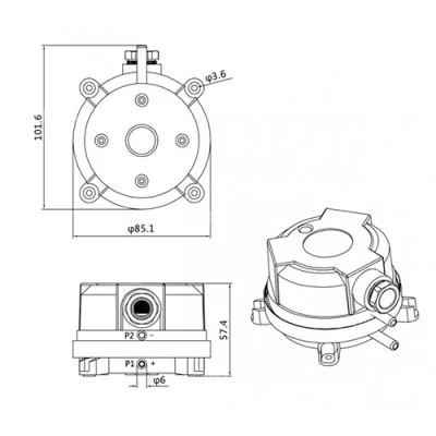 Датчик перепада давления LEFOO LF32-05, диапазон 50-500 Па, материал корпуса - пластик