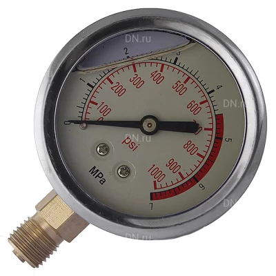 Манометр МЕГЕОН 98160М для электрического опрессовочного насоса, предельное давление - 7MПa, радиальное присоединение, резьба М14х1.5