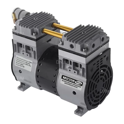 Насосы вакуумные МЕГЕОН 9803 безмасляные двухступенчатые, поверхностные, корпус - металл, мощность - 450Вт, производительность - 110л/мин, 220В