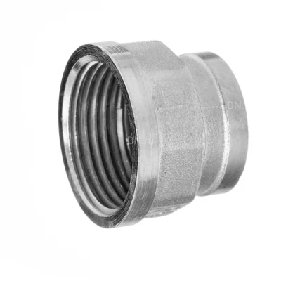 Муфта переходная БАЗ МП никель 1/2″x1″ Ду15x25 Ру40, корпус - латунь, внутренняя резьба, никелированная