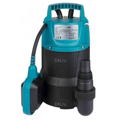 Насос дренажный LEO LKS-506 P погружной, корпус - полипропилен, мощность - 0.5кВт, напор - 8м, производительность - 200л/мин, 220В