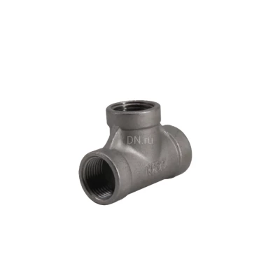 Тройник полнопроходной NewKey NK‑DTF/4 1/8″ Ду6 Ру16 корпус - нержавеющая сталь AISI304 (CF8), присоединение - внутренняя резьба