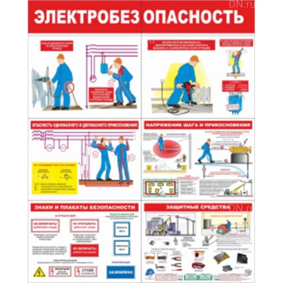 Стенд раскладной НПО ПУЛЬС «Электробезопасность», материал - пластик 2мм
