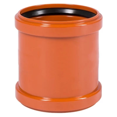 Муфты двухраструбные НПВХ Ostendorf KGMM Дн110-400 канализационные, безнапорные для наружного монтажа, оранжево-коричневые