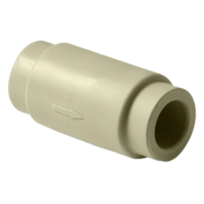 Клапан обратный пружинный PRO AQUA Дн20 Ру10 под приварку, корпус - полипропилен, серый