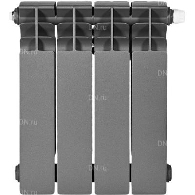 Радиатор биметаллический STOUT Titan Ventil 350 SRB-3320-035004 7024, 420х320мм, теплоотдача - 656Вт, подключение - нижнее, цвет - графит RAL 7024