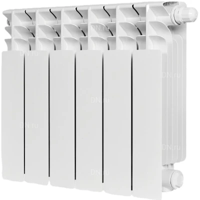 Радиатор биметаллический STOUT Titan Ventil 350 SRB-3320-035006, 420х480мм, теплоотдача - 984Вт, подключение - нижнее, цвет - белый RAL 9016