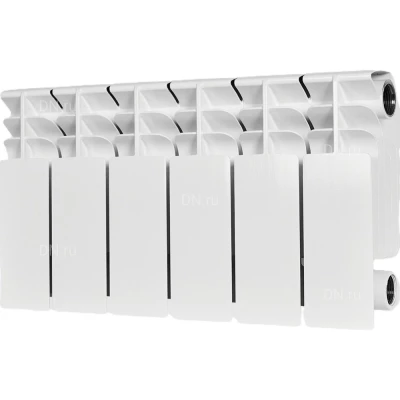 Радиатор биметаллический STOUT Titan 200 SRB-3310-020006, 270х480мм, теплоотдача - 624Вт, подключение - боковое, цвет - белый RAL 9016
