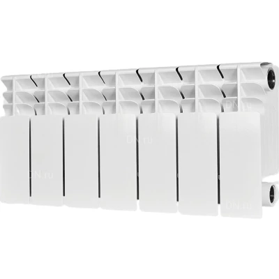 Радиатор биметаллический STOUT Titan 200 SRB-3310-020007, 270х560мм, теплоотдача - 728Вт, подключение - боковое, цвет - белый RAL 9016