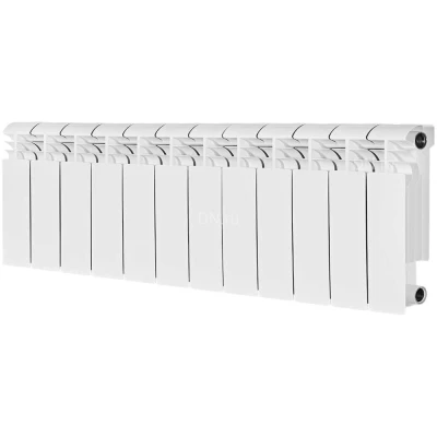 Радиатор биметаллический STOUT Vega 350 SRB-1310-035012, 425х1008мм, теплоотдача - 1608Вт, подключение - боковое, цвет - белый RAL 9016