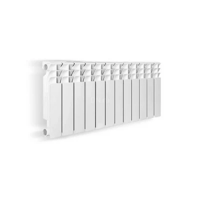Радиаторы биметаллические OASIS 350/80, 4-12 секций, теплоотдача - 404-1212Вт, подключение резьбовое - 1″, боковое, цвет - белый