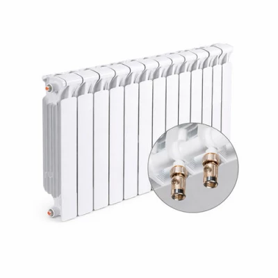 Радиаторы биметаллические Rifar MONOLIT 500, 15-18 секций, теплоотдача - 2940-3528Вт, подключение резьбовое - 3/4″, нижнее правое, цвет - белый
