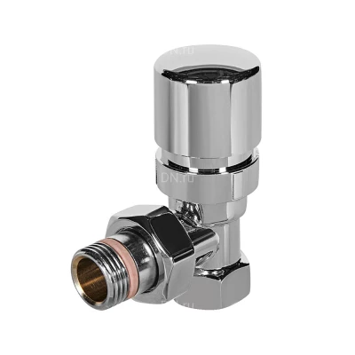 Клапан термостатический STOUT DESIGN SVTD-0002 1/2″ Ду15 Ру10 для радиаторов, угловой, ручное регулирование, внутренняя-наружная резьба, корпус - латунь CW617N, уплотнение - EPDM, цвет - хром