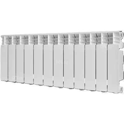 Радиатор алюминиевый STOUT Gamma 500 SRA-3310-050012, 556х960мм, теплоотдача - 2196Вт, подключение - боковое, материал - алюминий, цвет - белый RAL 9010