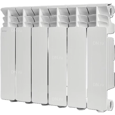 Радиатор алюминиевый STOUT Gamma 500 SRA-3310-050006, 556х480мм, теплоотдача - 1098Вт, подключение - боковое, материал - алюминий, цвет - белый RAL 9010