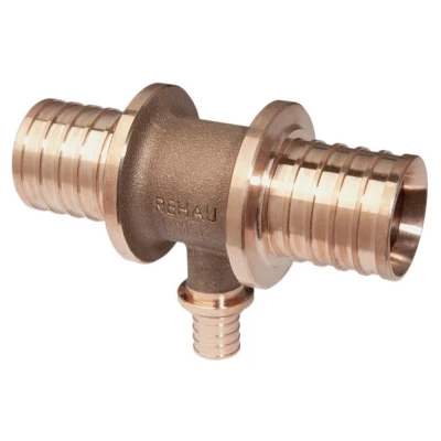Тройник переходный РЕХАУ Rautitan RX+ Дн63х50х63 Ру10 бронзовый, присоединение - аксиальное, с уменьшенным боковым проходом 14562891001