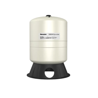 Бак мембранный Renseier RAV-60LV Ру10 60л (с основанием) вертикальный на ножках, резьба 1” BSPT, корпус - сталь, цвет - белый
