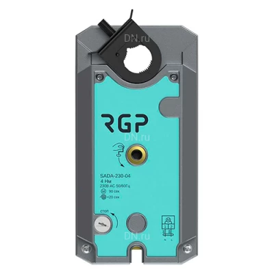 Электроприводы поворотные RGP SADA для воздушных заслонок, питающее напряжение 24-230В, крутящий момент 4-18Нм, время поворота с/90°-90с, с возвратной пружиной