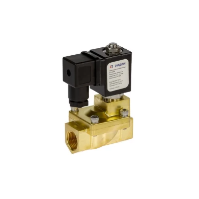 Клапан электромагнитный Ридан EV220WR Ду20 Ру16 непрямого действия, корпус - латунь, уплотнение - NBR, присоединение - внутренняя резьба 3/4″, нормально-открытый, перепад давления 0.3-13бар, катушка - 230В