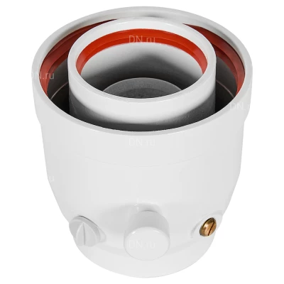 Адаптер ROMMER RCA-8125-000102 соединительный с Ду60х100 на Ду80х125 традиционный коаксиальный, материал - алюминий, с конденсатоотводом и инспекцией