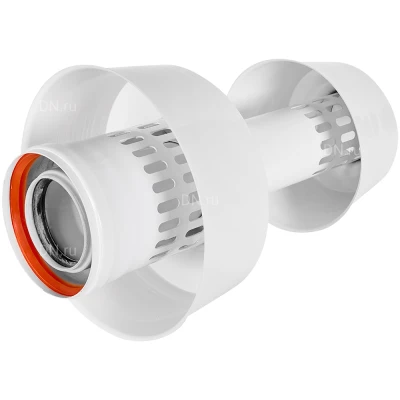 Оголовок ROMMER RCA-8012-000001 с ветрозащитой Ду80х125 конденсационный коаксиальный, тип соединения - мама-мама