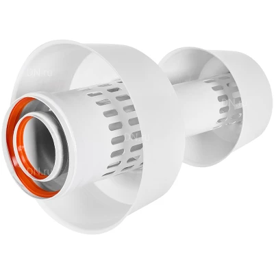 Оголовок ROMMER RCA-8125-000106 с ветрозащитой Ду80х125 традиционный коаксиальный, тип соединения - мама-мама