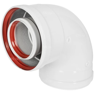 Отводы ROMMER 45-90° Ду60x100-80x125 традиционные, коаксиальные, материал - алюминий
