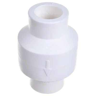 Клапан обратный РосТурПласт Дн20 Ру25 белый, корпус - PP-R