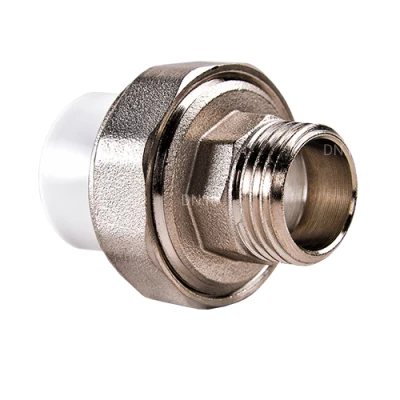 Муфты РВК Дн20х1″-40х1 1/4″ Ру25, комбинированные разъемные раструбные, материал корпуса - полипропилен, присоединение - наружная резьба / сварка