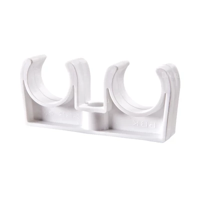 Крепеж PPR РВК Дн25 двойной, для трубы, материал корпуса - полипропилен