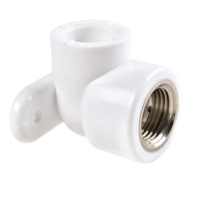 Угольники РВК Дн20x1/2″ Ру25, комбинированные с креплением, материал корпуса - полипропилен, присоединение - под приварку/ резьба