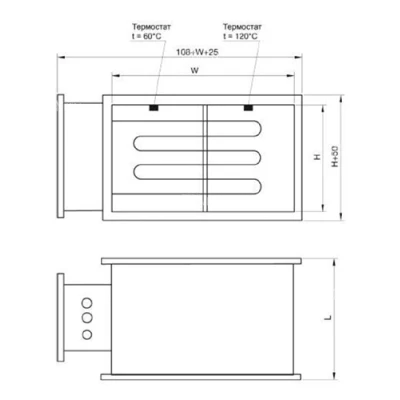 Воздухонагреватель канальный SHUFT EHR 600x300-24 электрический, корпус - оцинкованная сталь, мощность - 24кВт, производительность - 980м3/час, 400В