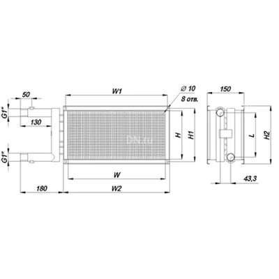Воздухонагреватель канальный SHUFT WHR 900x500-3 водяной, корпус - оцинкованная сталь, мощность - 99.22кВт, производительность - 7000м3/час