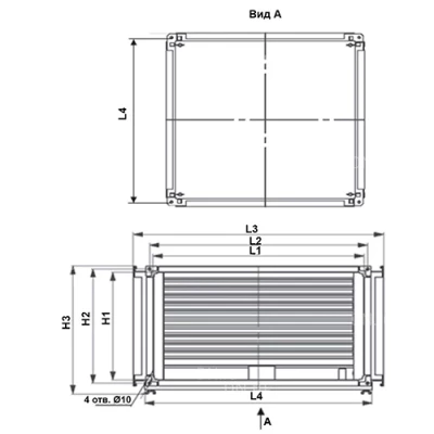Рекуператор пластинчатый SHUFT RHPr 400x200, корпус - оцинкованная сталь