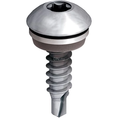 Шуруп самосверлящий EJOT SAPHIR JT3-FR-2H-4.8х19 E11 с полукруглой выпуклой головкой, сверло 2мм, диаметр 4.8мм, длина 19мм, толщина соединительных деталей 0-4мм, материал - нержавеющая сталь А2, уплотнительная шайба E11, упаковка - 500шт