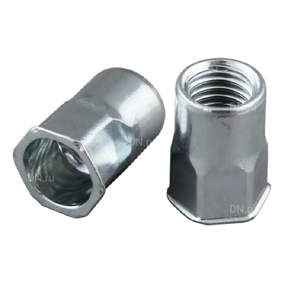 Заклепка резьбовая SORMAT M6 полушестигранная с уменьшенным бортом, толщина скрепляемого материала 1-3.5мм, длина - 16мм, материал - сталь, упаковка - 500шт