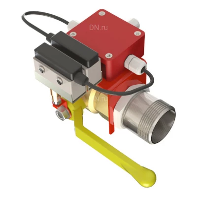 Кран пожарный Спецавтоматика К40/1,6(Л)-УМ.У3.1-К-40 Ду40 Ру16 с контролем положения УКПЗА, корпус - чугун, цвет - красный