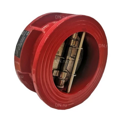 Клапан обратный пожарный Спецавтоматика КО 125/1,6-УФ.О4-Межфланцевый Ду125 Ру16 одностворчатый, створки - чугун, корпус - чугун, цвет - красный