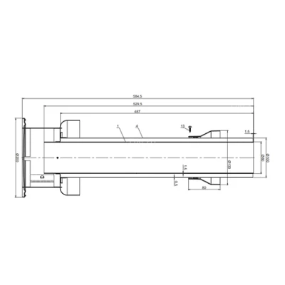 Адаптер STOUT SCA-0080-800001 вертикальный с Ду80х100 на Ду80х100, материал - алюминий, L= 584мм, утепленный, финальный участок