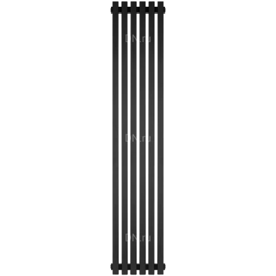 Радиатор стальной трубчатый STOUT STQV4017506RAL1T103S9005 TUBE QUADRO, боковое подключение G1/2, 6 секций, цвет - черный матовый муар, кронштейны в комплекте