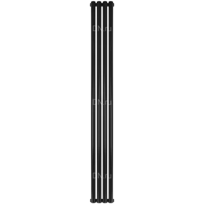 Радиатор стальной трубчатый STOUT STR40117504RAL9005 TUBE ROUND, боковое подключение G1/2, 4 секции, цвет - черный, кронштейны в комплекте