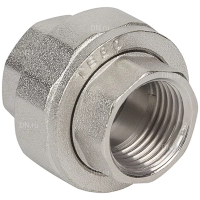 Американка TEBO 1/2″ Ду15 Ру40 прямая, корпус - латунь никелированная, внутренняя резьба