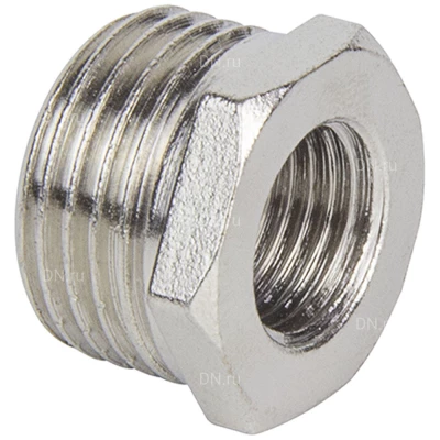 Переходник-футорка TEBO 3/4″х1″ Ду20х25 Ру40, внутренняя / наружная резьба, корпус - латунь никелированная