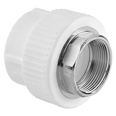 Муфта TEBO C-TB Дн75x2 1/2″ Ру20 под ключ комбинированная, материал - полипропилен, присоединение - внутренняя резьба / сварка, цвет - белый