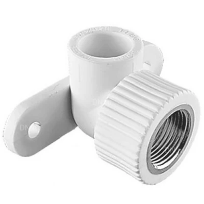 Угольники TEBO Дн20-25х1/2″ Ру20 комбинированные, внутренняя резьба/сварка, с креплением, корпус - полипропилен PP-R, белые