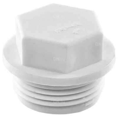 Заглушки TEBO Дн25-32х3/4-1″ Ру20 наружная резьба, корпус - полипропилен PP-R, белые