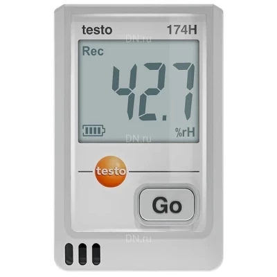 Логгер Testo 174H, диапазон измеряемых температур от -20 до +70°C, диапазон измеряемой влажности - 0-100%